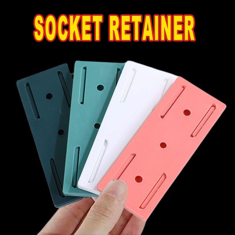 Self-Adhesive Desktop Socket Fixer / Wall-Mount Cable Wire Holder / Seamless Power Strip Remote Cont