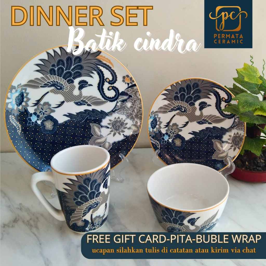 Hampers Dinner Set Keramik Series Batik Cindra| Parsel Keramik