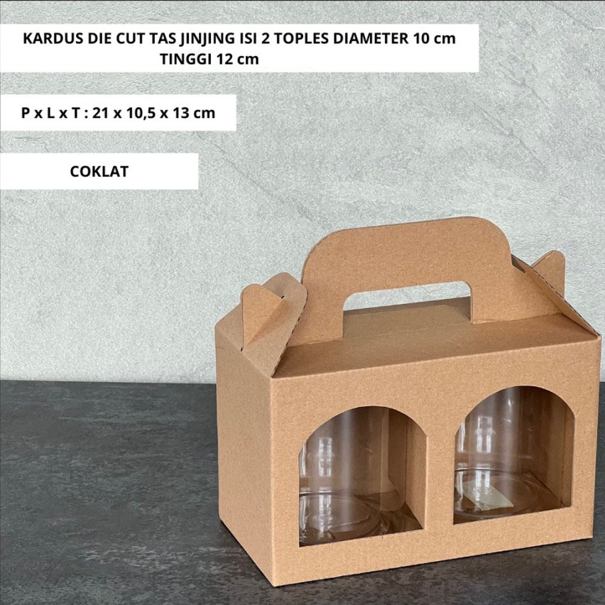 

(10pcs) DUS JINJING KOTAK PACKAGING 2 TOPLES JAR 800ml UKURAN TOPLES 10CM DAN TINGGI 12CM ISI 2 BOX TENTENG DIE CUT KARDUS KEMASAN TOPLES JAR PACKAGING HAMPERS HANTARAN