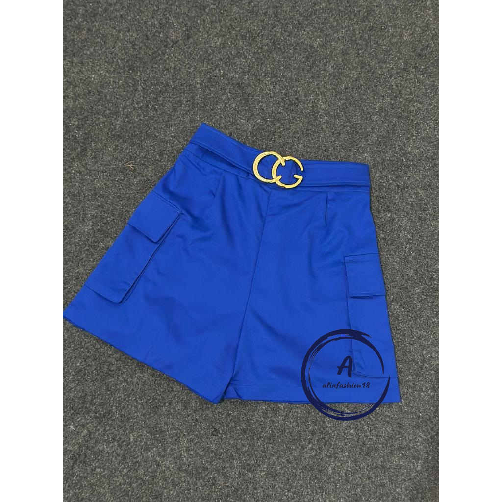 CELANA PENDEK CARGO BELT CG PUTIH / SHORT PANTS WANITA / SHORT PANTS COTTON