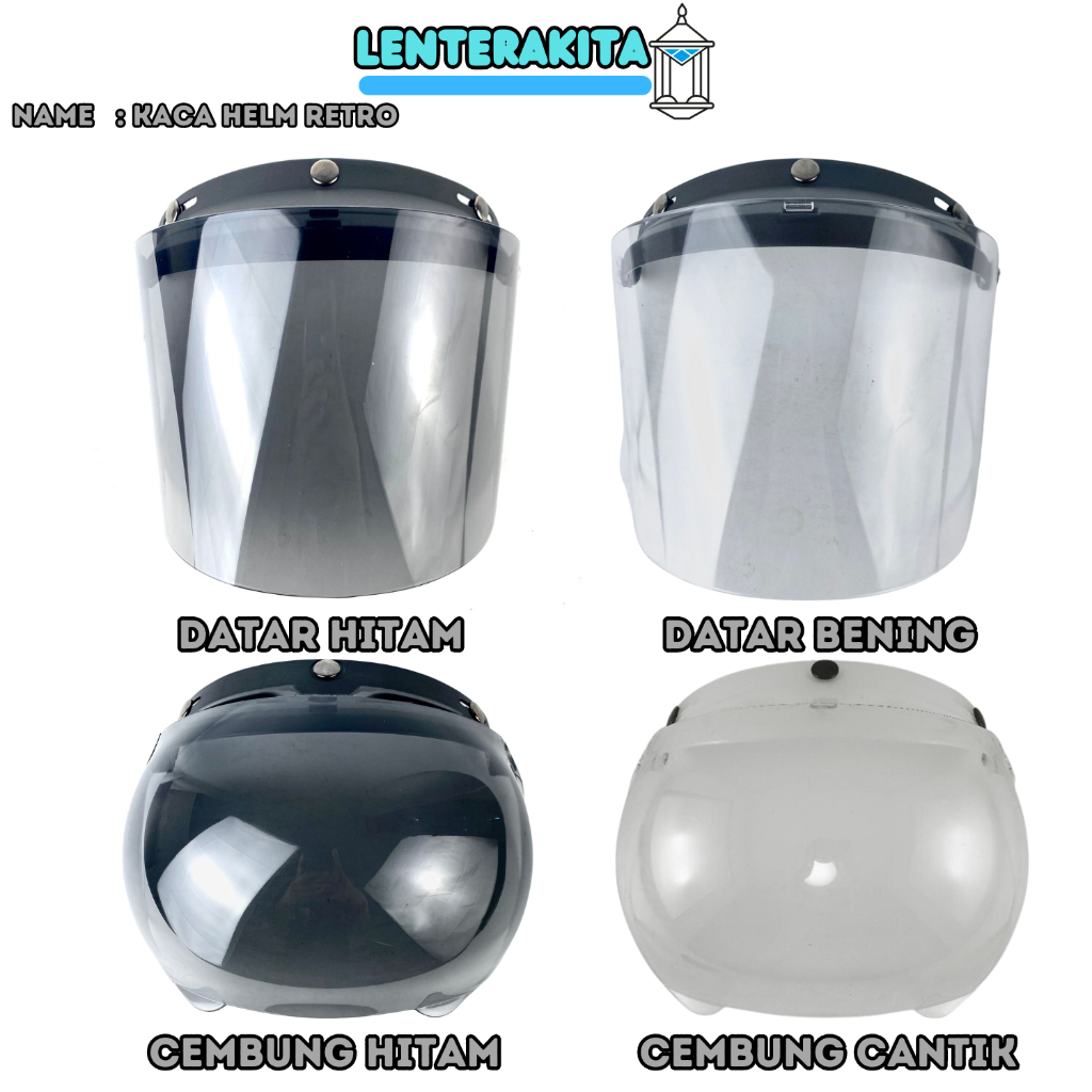 KACA HELM BOGO KACA DATAR PET HELM BOGO