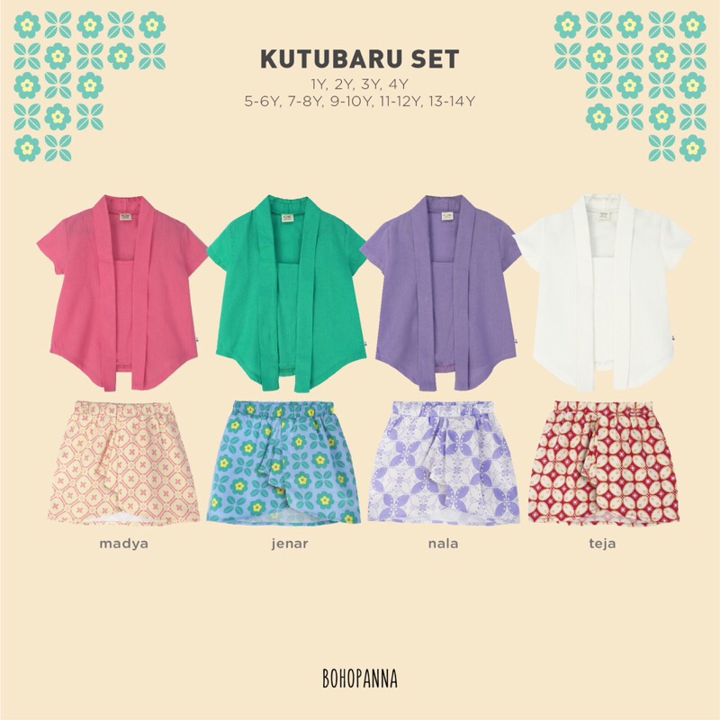 KUTUBARU  SET BOHOPANNA KEBAYA ANAK