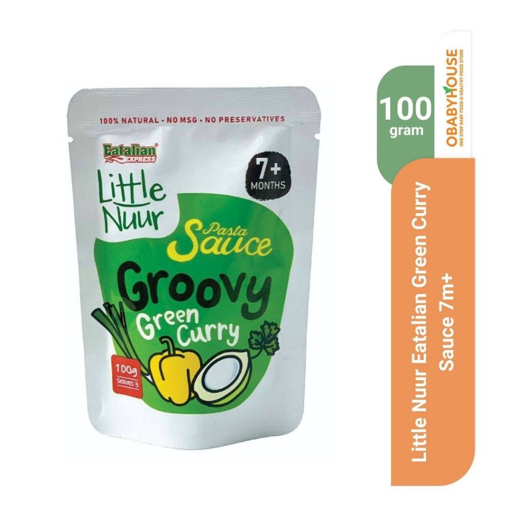 

Little Nuur Eatalian Green Curry Sauce 7m+ 100 gr (Exp 17 Feb 2025)