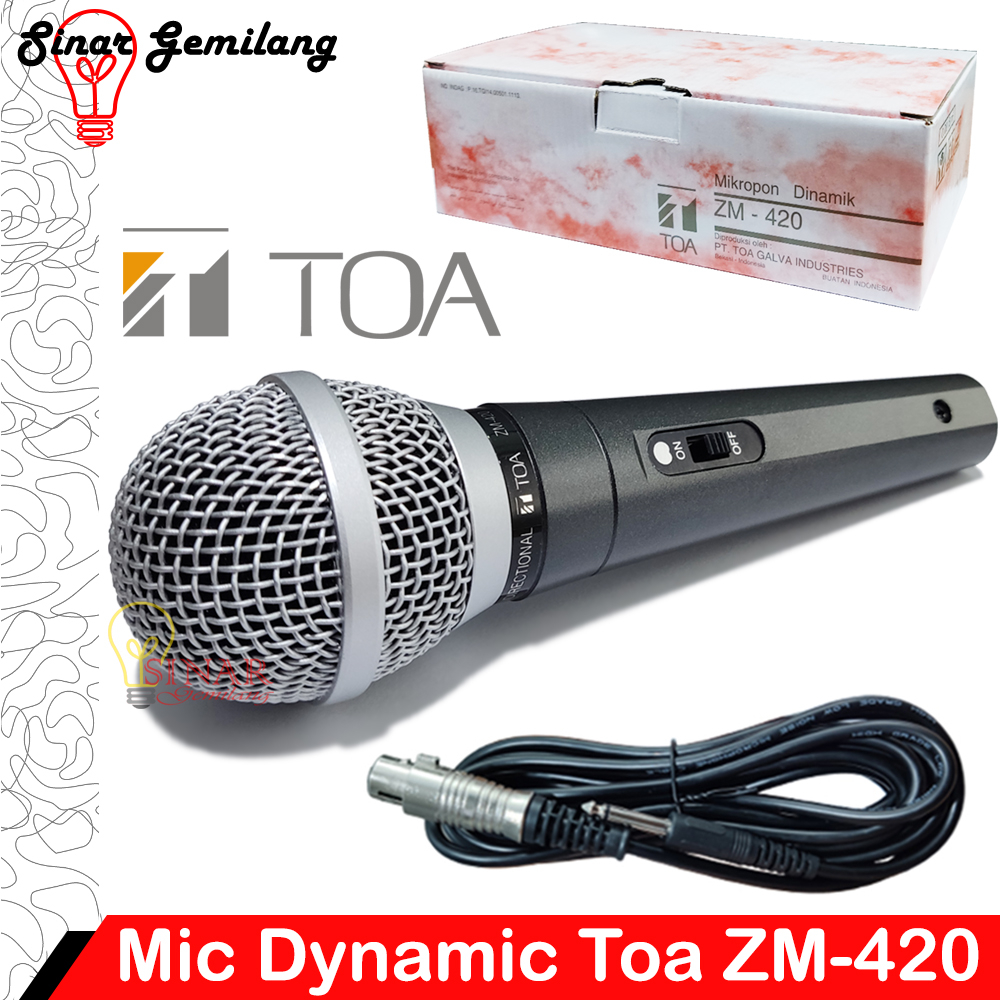 Mik TOA ZM-420 Mikropon Cable Microphone Mic Kabel / Mix Karaoke Asli Bergaransi Resmi