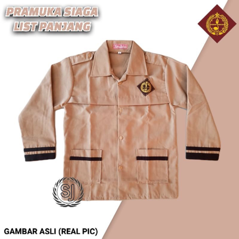 BAJU PRAMUKA SIAGA PANJANG / SERAGAM PRAMUKA SIAGA LENGAN PANJANG
