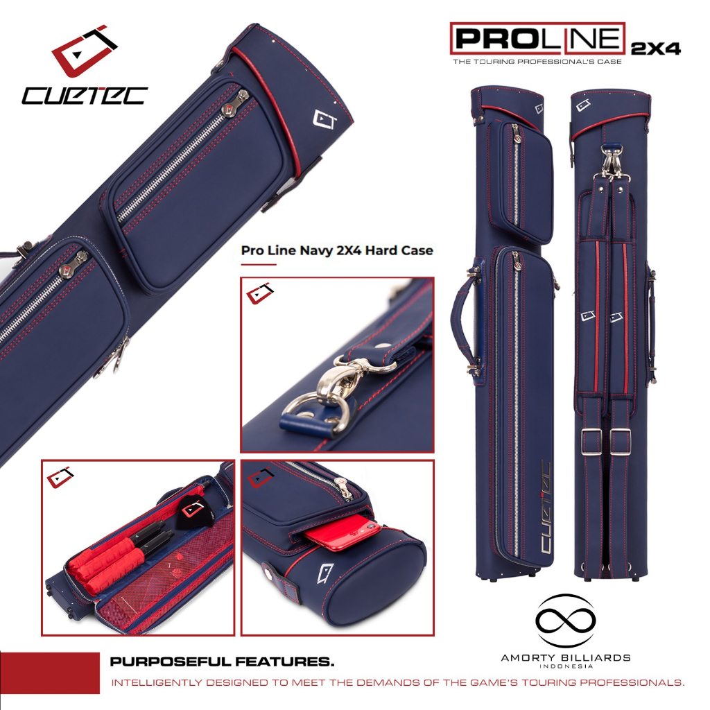 Cuetec Proline Navy 2 x 4 Hard Case / Tas stik