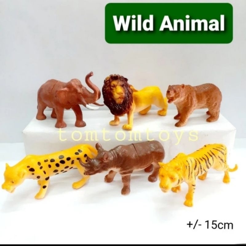 Mainan FIGURE HEWAN SATWA BINATANG HUTAN Hard Rubber Singa Gajah Harimau