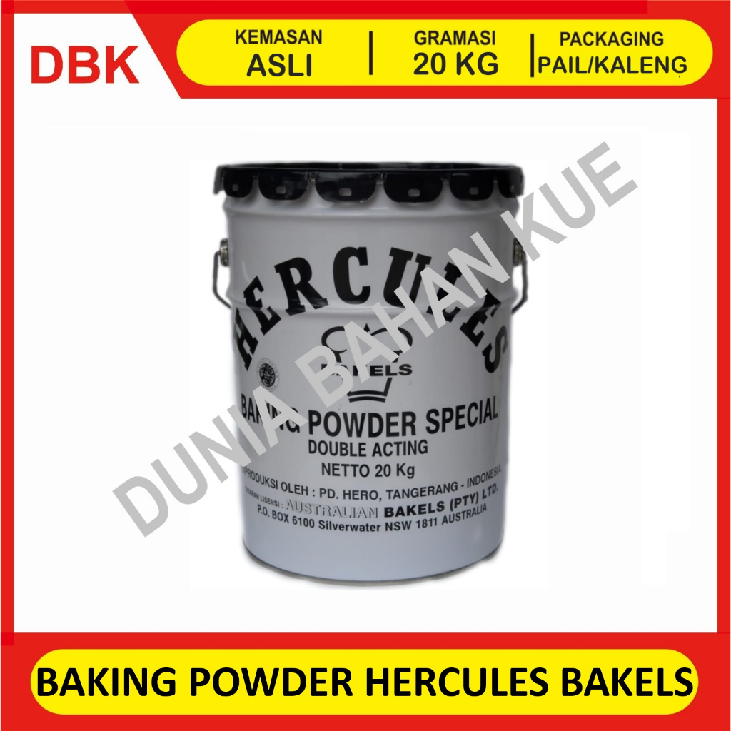 

BAKING POWDER SPECIAL HERCULES BAKELS - 1 PAIL 20 KG / BAKING POWDER DOUBLE ACTING