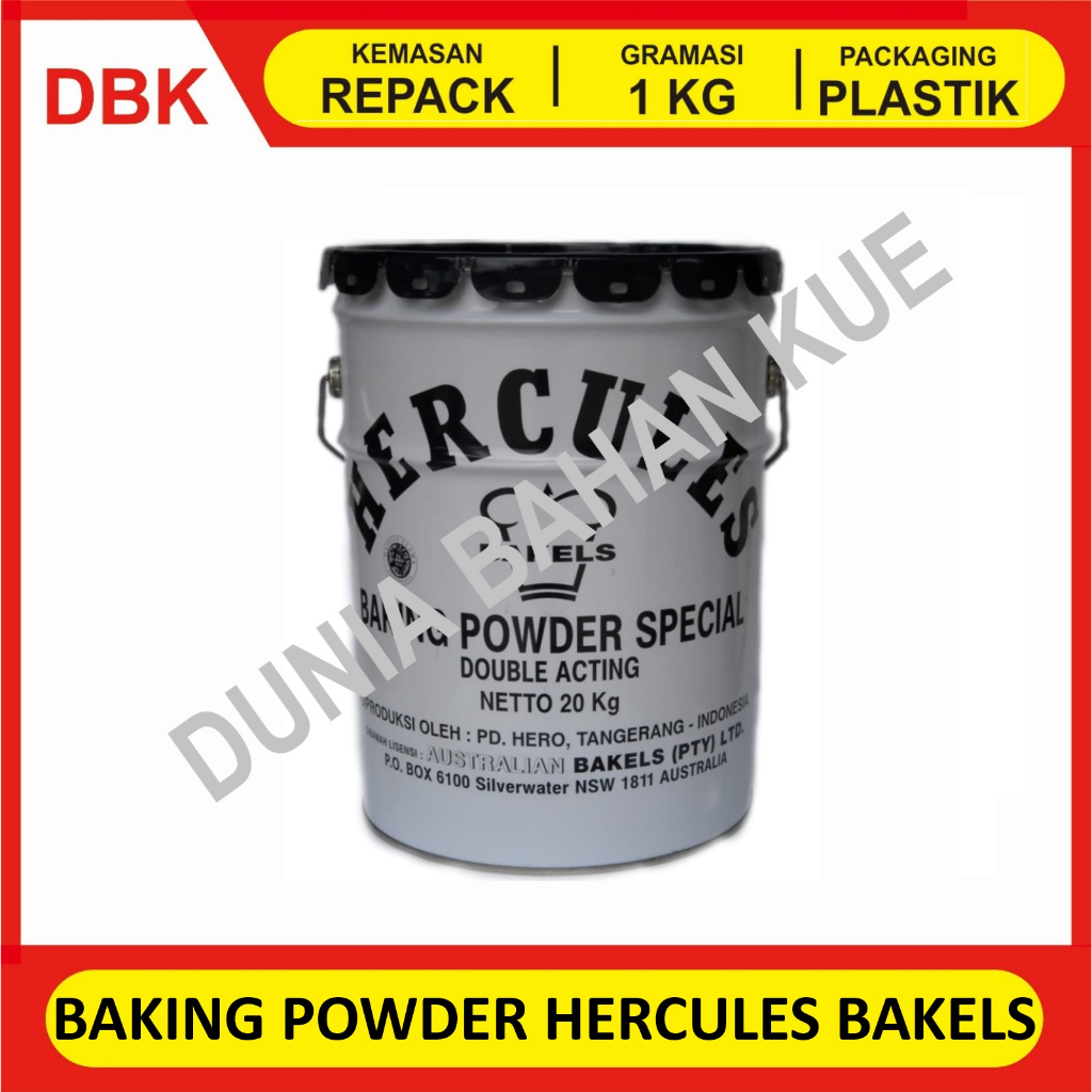 

BAKING POWDER SPECIAL HERCULES BAKELS - REPACK 1 KG / BAKING POWDER DOUBLE ACTING