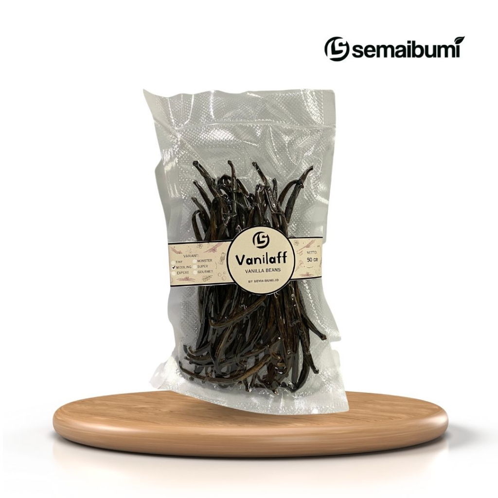 

VANILAFF Dried Vanilla Beans 50 gr Grade Middling (C) – Vanili Kering Organik (Vanili Lombok)