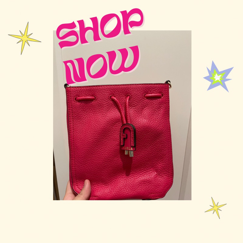 furla sling bag fuschia like new