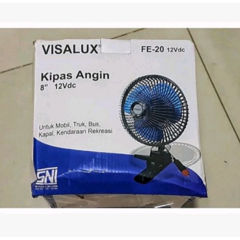 Kipas Angin DC 12V 8" Visalux / Kipas Angin Mobil 12 Volt 8 inci / Kipas Angin Jepit Mobil Dc Fan