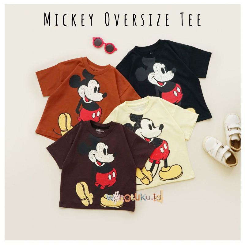 WONGTUKU.ID | Mickey Oversize Tee | Kaos anak laki-laki dan perempuan | Kaos anak