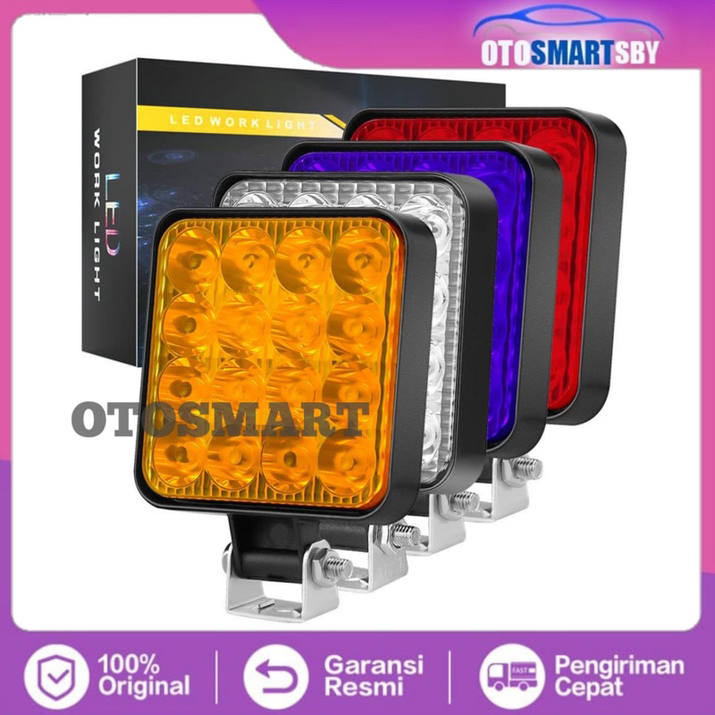 Lampu Tembak Sorot LED Worklight 16 Mata 12V Kotak Mini Lampu Sorot Mobil Motor