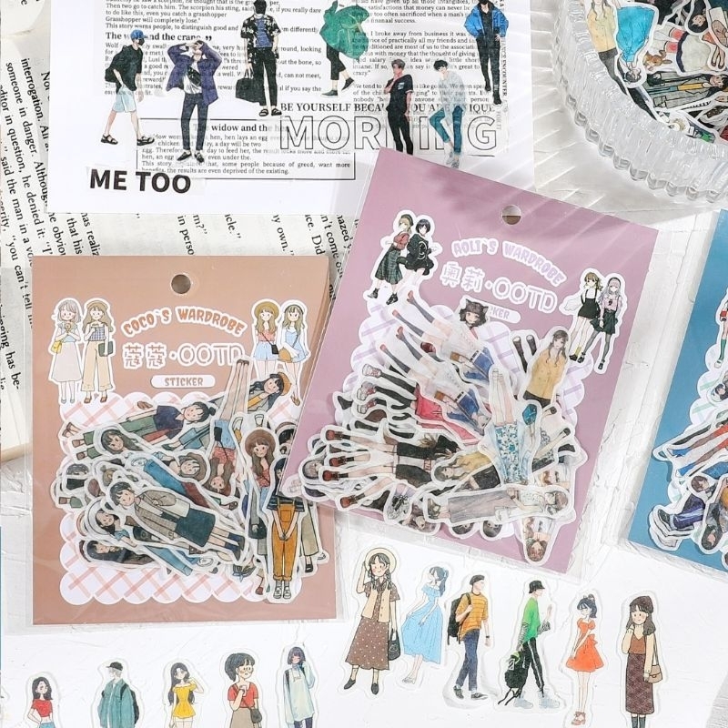 

40pcs sticker OOTD aesthetic - stiker scarpbook jurnal diary - deco sticker