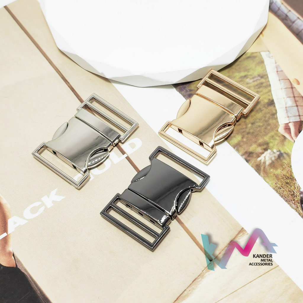 KANDER Alloy shiny buckle 25mm Kunci Sodok Gesper Metal L9011