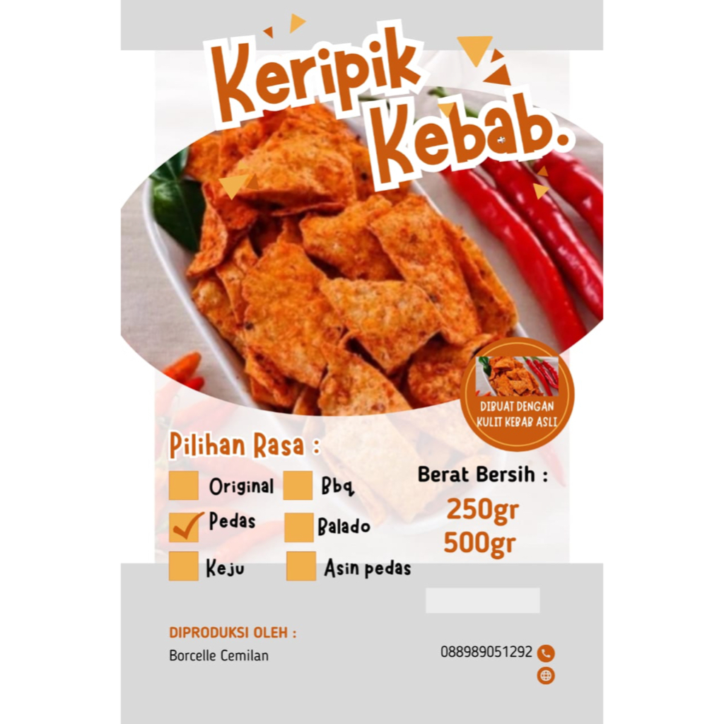 

KRIPIK KEBAB YEYE /Balado Pedas