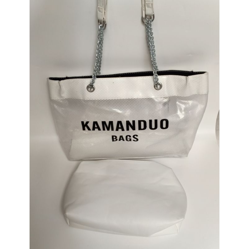 Tas zara impor putih transparan/tas impor zara/tas slempang wanita