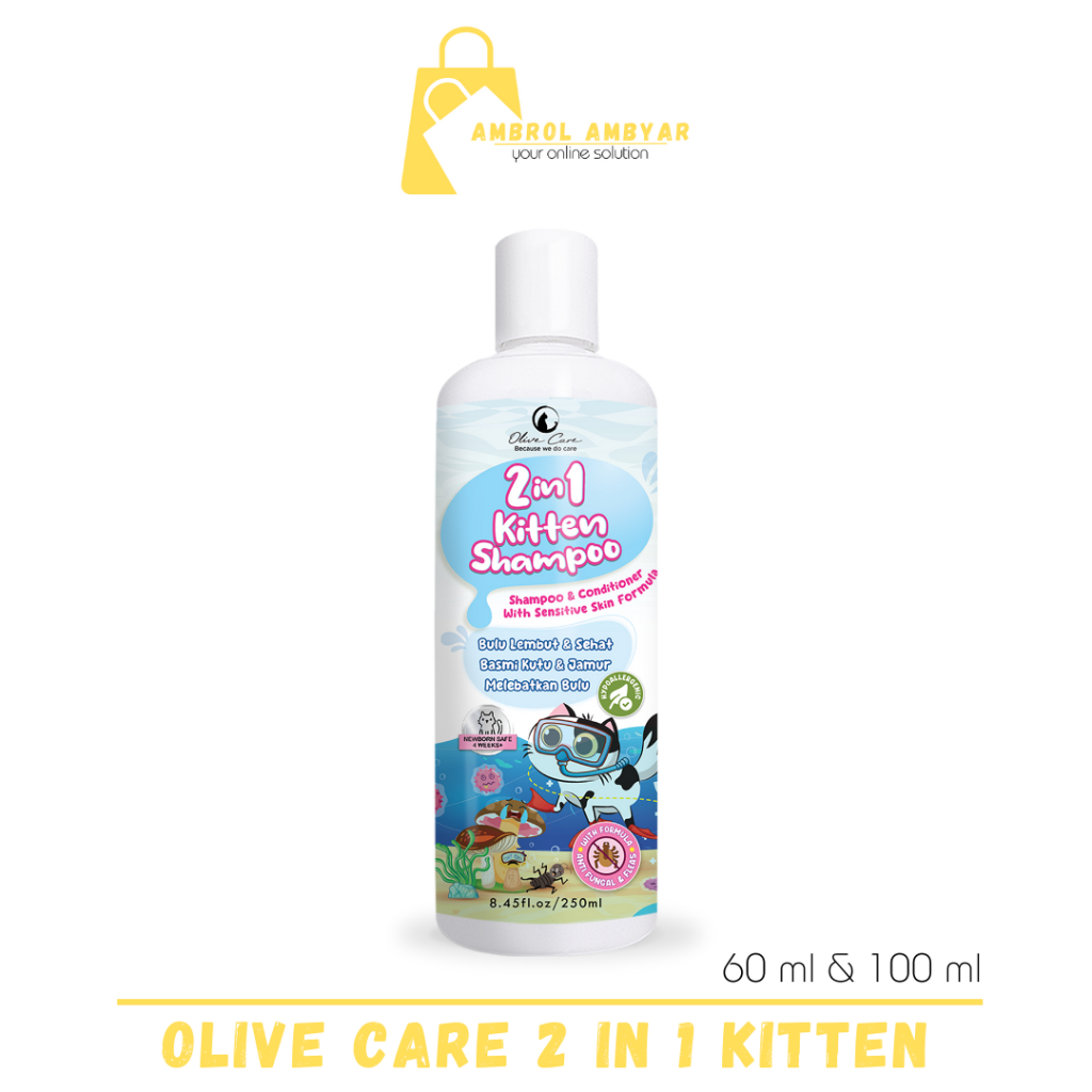 Olive Care 2 in 1 Kitten Shampo Dual Protection Khusus Kitten