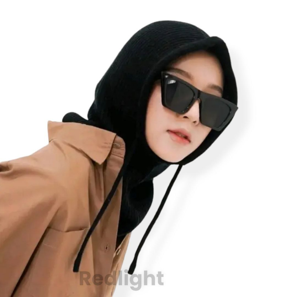 Redlight - hijab rajut kupluk hoodie Rajut BLACLAVA Rajut Premium Tebal