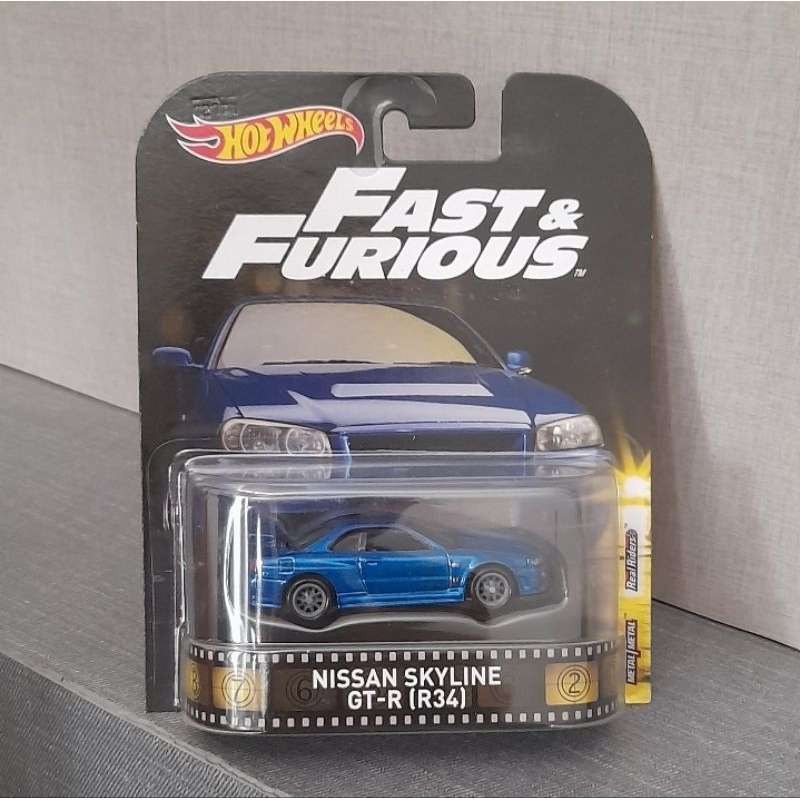 Hotwheels Nissan Skyline R34 Retro Card FNF