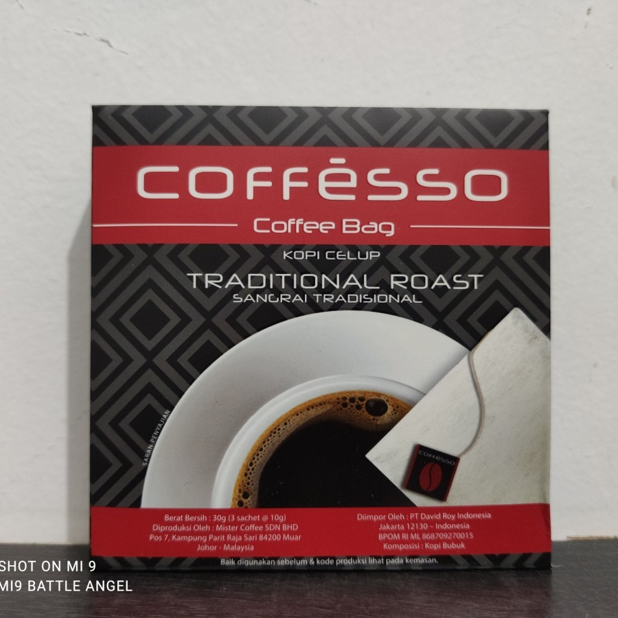 

Coffesso Coffee Bag / Kopi Celup Traditional Roast 3x10gr