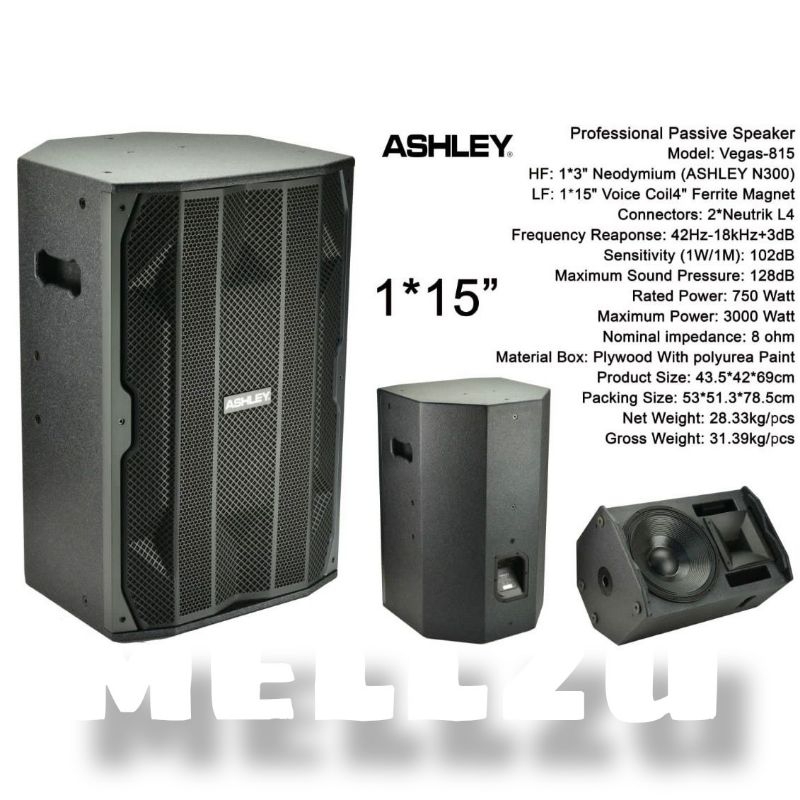 Speaker Pasif Ashley Vegas 815 Original 15 inch Passive