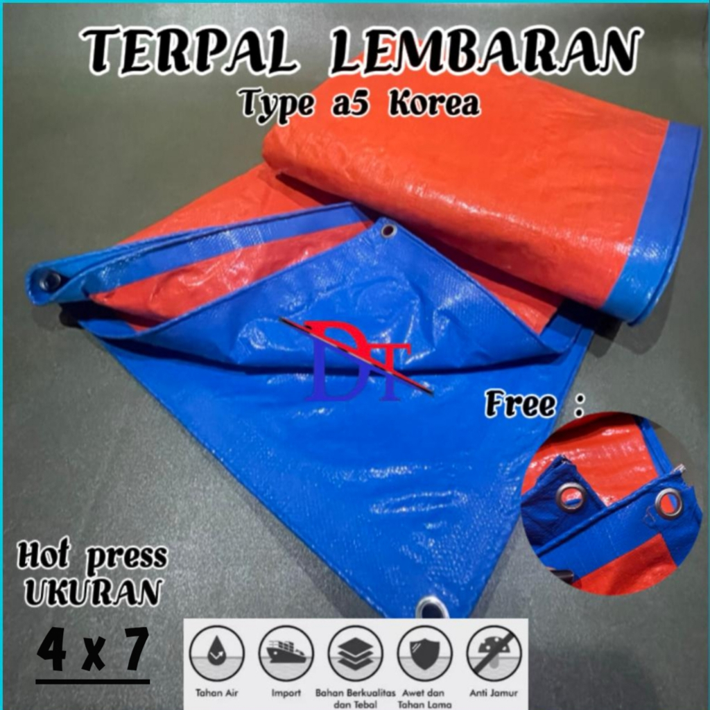 Terpal jadi ukuran 4x7 type a5 korea super quality