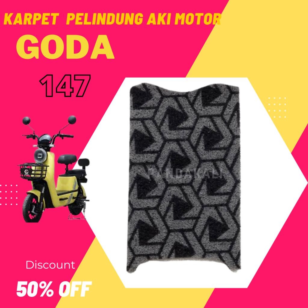 Karpet sepeda motor listrik EXOTIC GODA 147 GOLDEN TIGER Alas Keranjang Alas Step Belakang Printing 