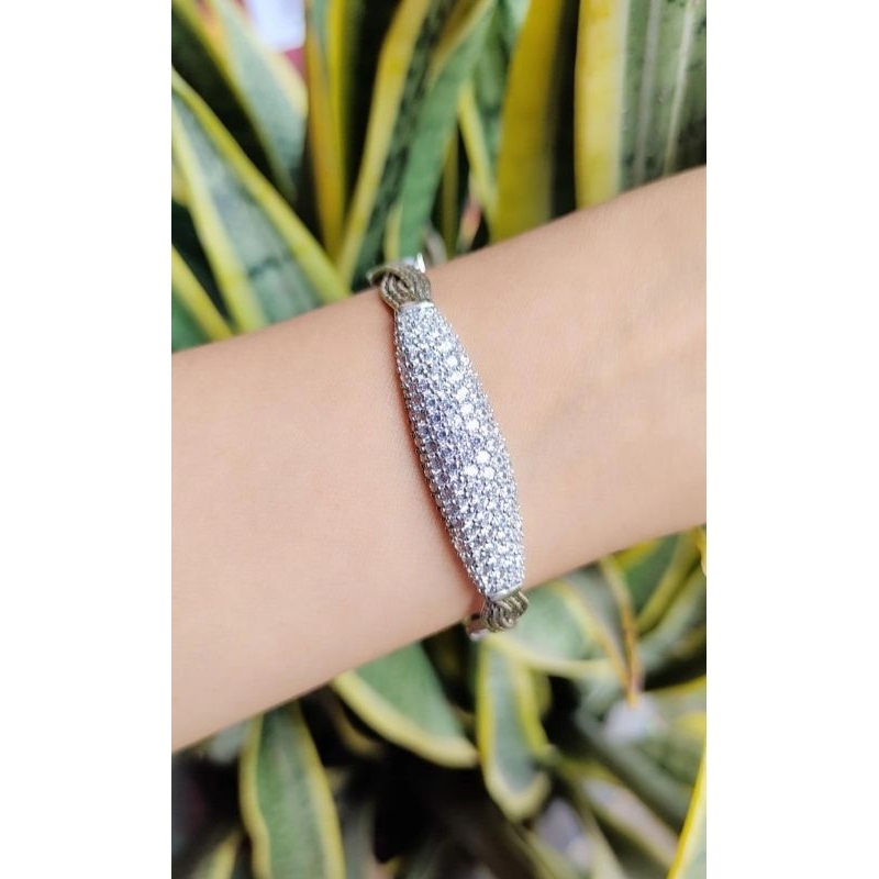 Gelang Bangle Putih Emas 8k