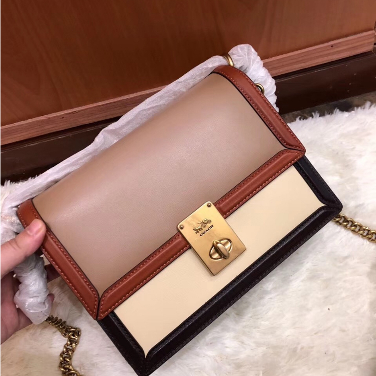 (Shopee Live) New COACH 89070 Women's Hutton Bag Chain Strap Shoulder Bag Crossbody Bag