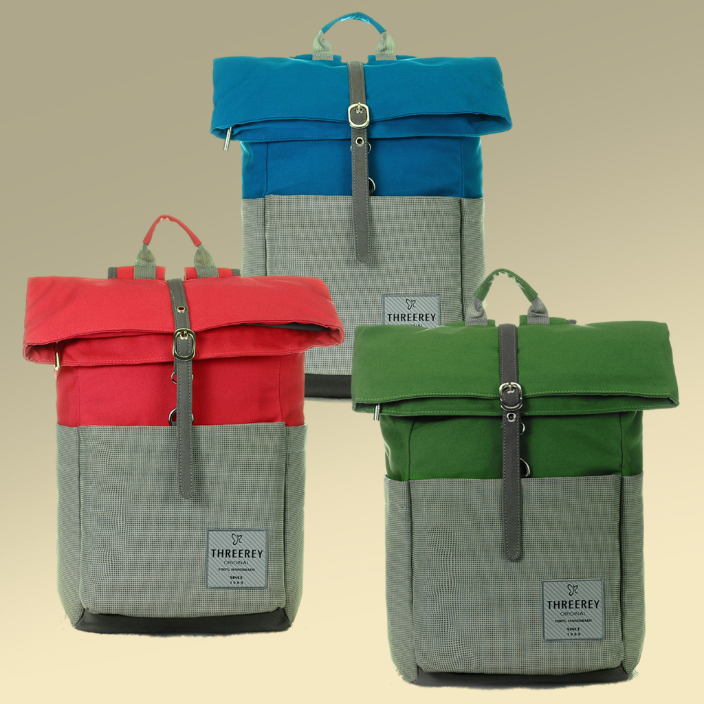 Threerey Tas Ransel - Tas Backpack Roll Top - Tas Punggung Tas Kanvas LOAN TA10305