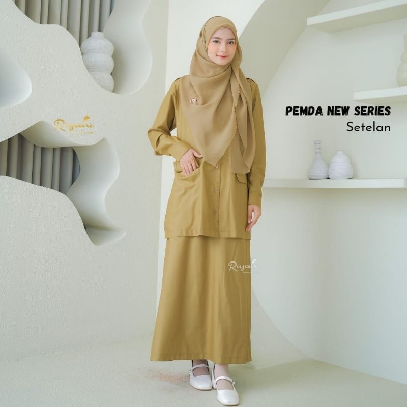 Setelan Pemda Kantong Tutup by Riyani/seragam Pemda/setelan pemda wanita/seragam pemda toyobo/setela