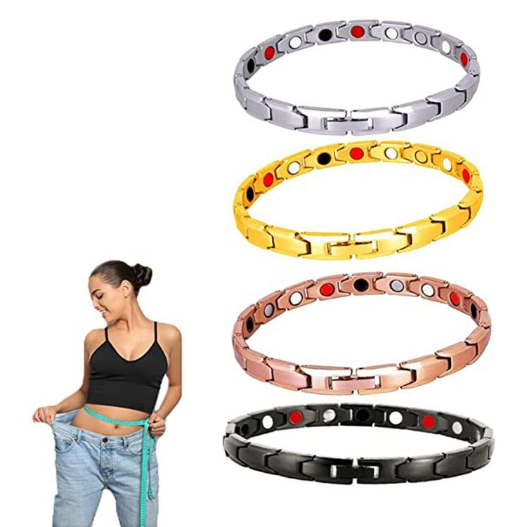 Gelang magnet kesehatan terapi hitam gold silver unisex titanium ,/ gelang pria / gelang wanita / ge