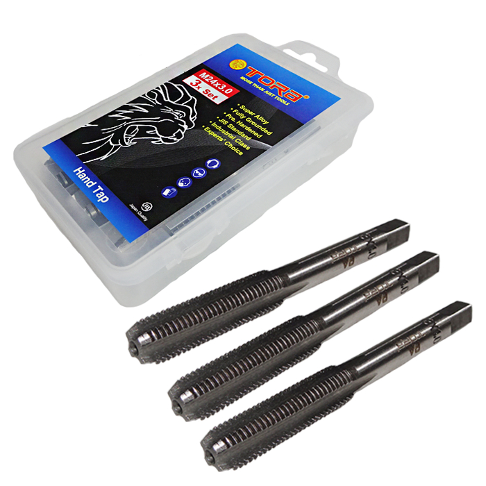 TORA Hand Tap Set 3 Pcs M24 x 3,0 - Tap Ulir Drat Baut