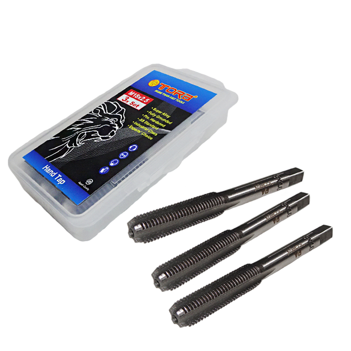 TORA Hand Tap Set 3 Pcs M18 x 2,5 - Tap Ulir Drat Baut