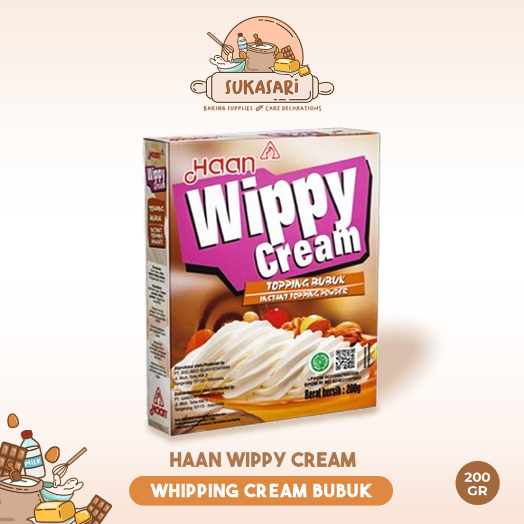 

Sukasari - Haan Wippy Cream Bubuk 200gr, 400gr / Whipping Cream Bubuk Instant / Whip Cream Non-Dairy