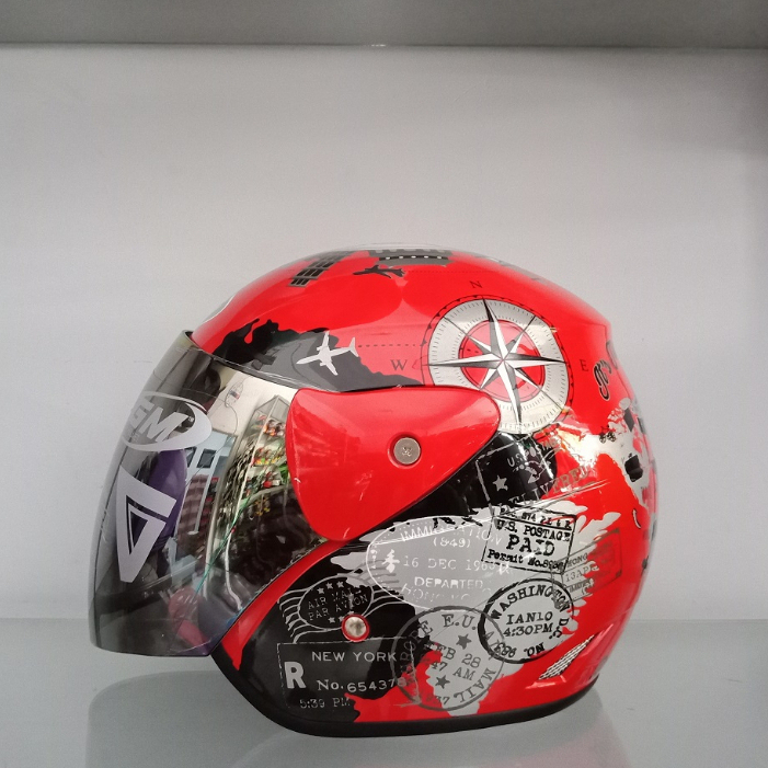 Helm GM EVOLUTION motif TRAVEL  Red White Gloss Original