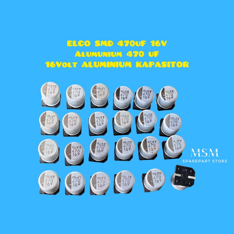 ELCO SMD 470uF 16V  Alumunium 470 uF 16Volt ALUMINIUM KAPASITOR