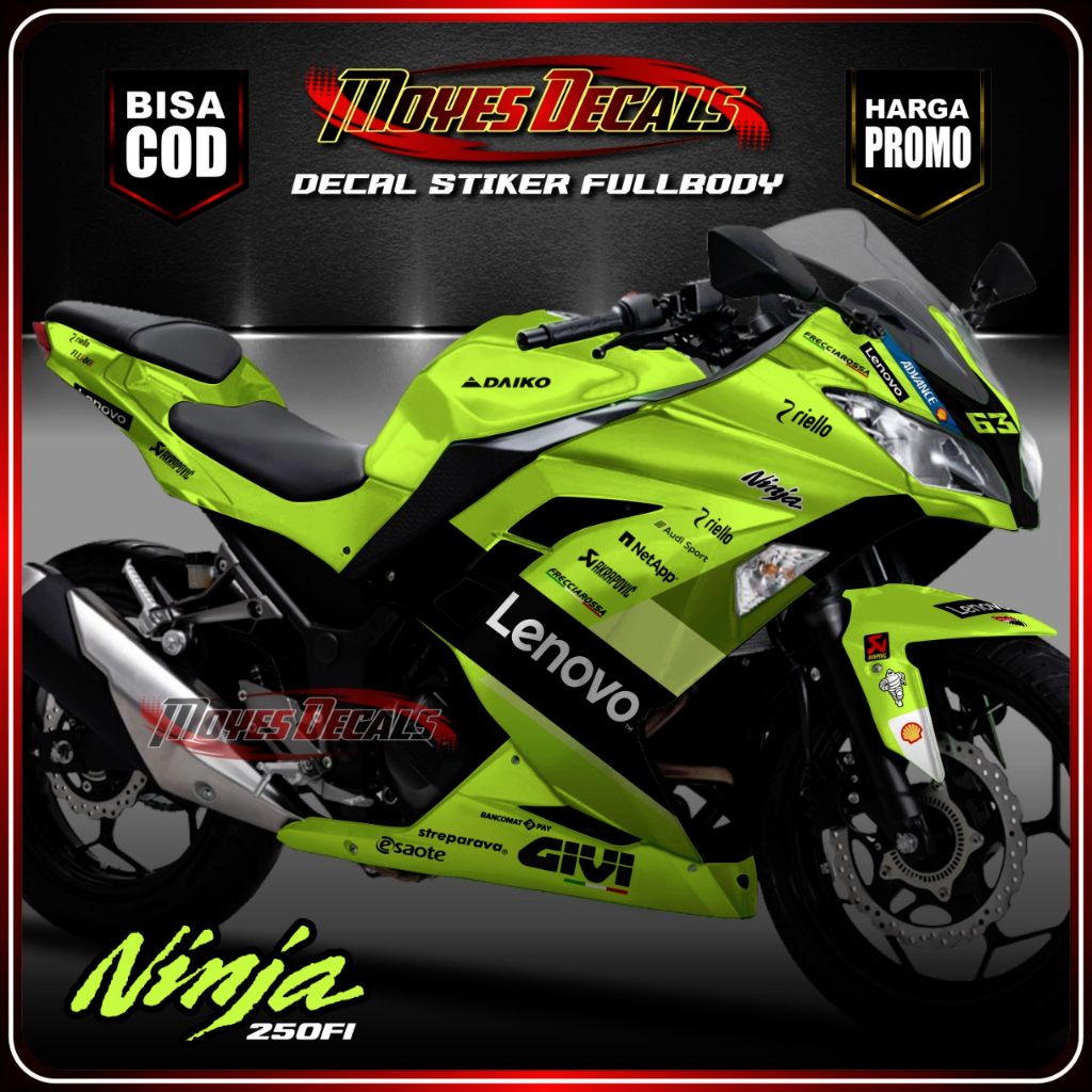 DECAL Striping Ninja 250 Fi / Stiker Motor Kawasaki Ninja Fi Livery RACING