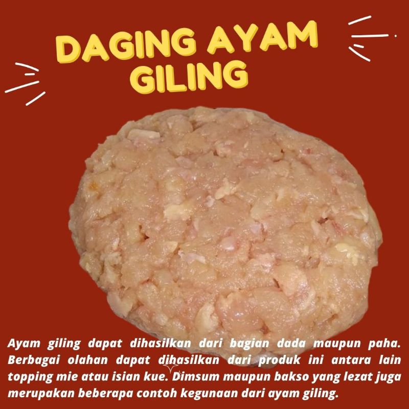 

Daging Ayam Giling Fresh 1-Kg Dikirim H+1