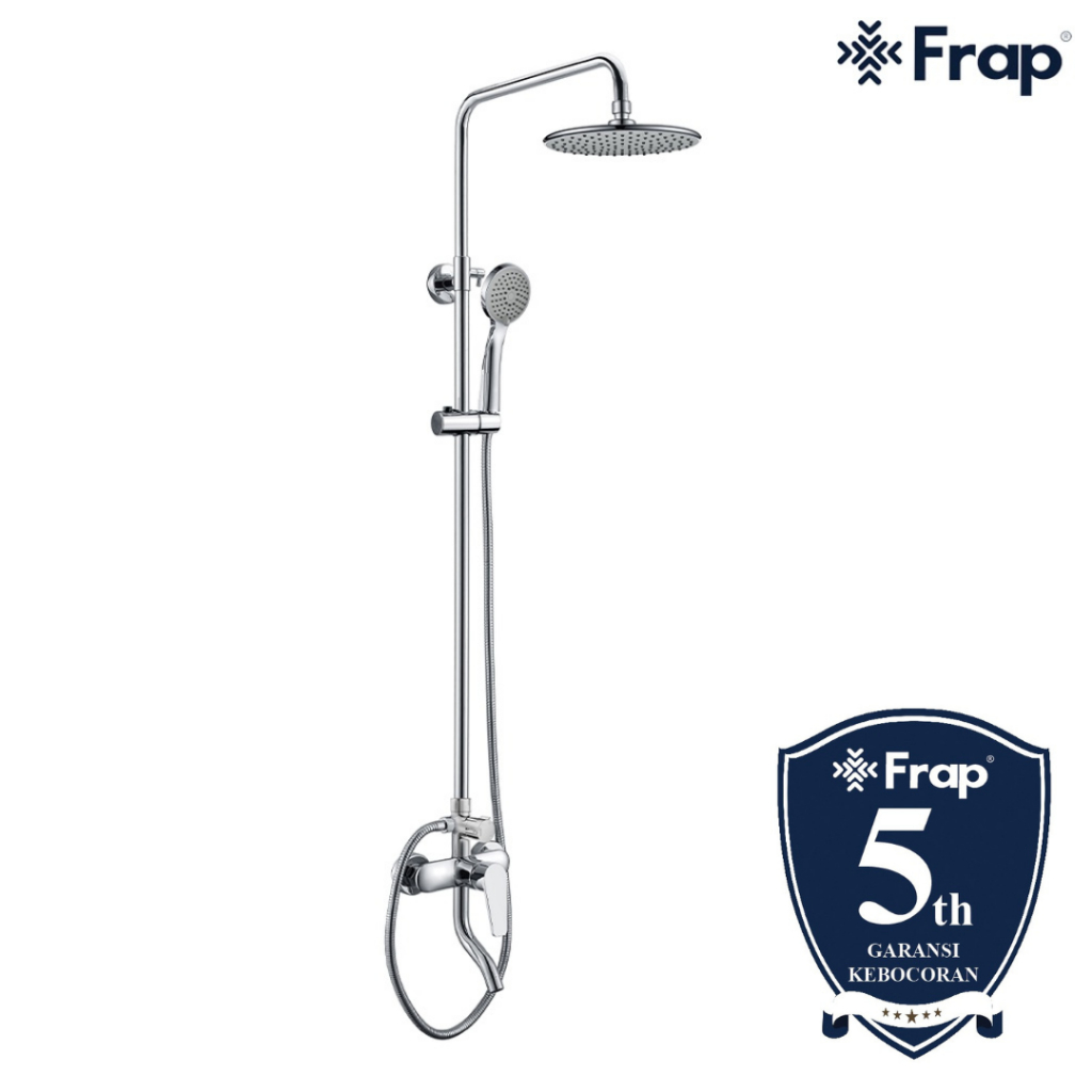 FRAP IF2404 Paket Lengkap Rain Shower Tiang Mandi Air Panas dan Dingin Chrome