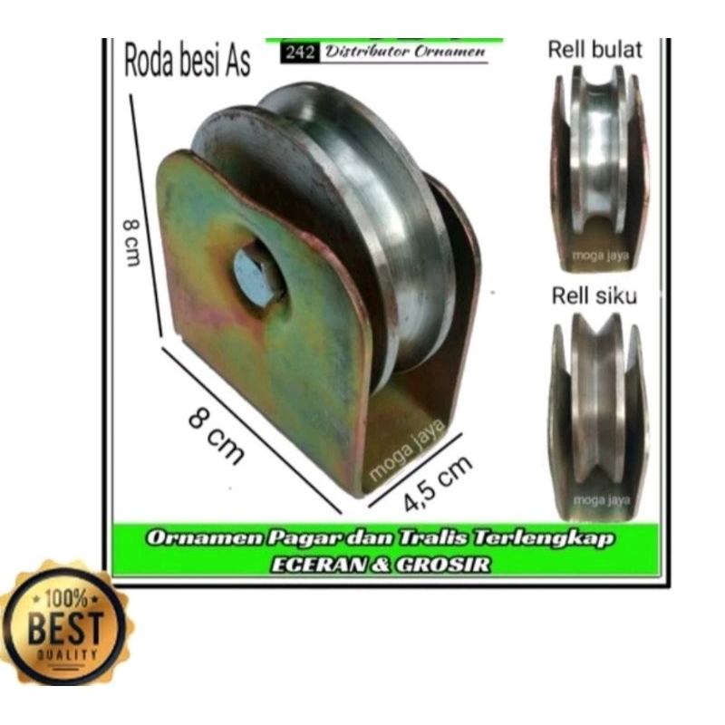 roda pagar bubut besi as berkualitas