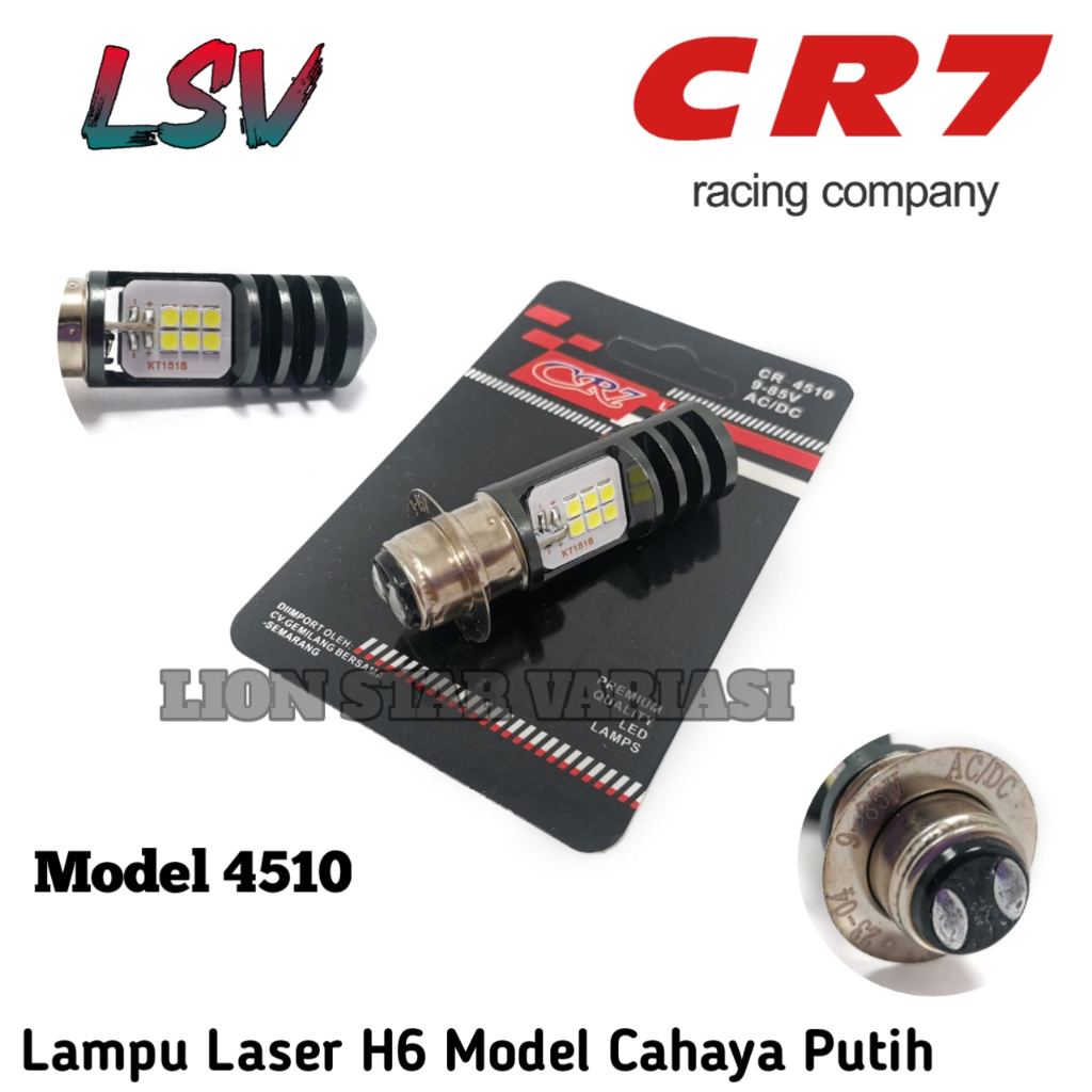 Lampu Utama LED H6 Laser Jauh Dekat High Low Putih Kuning Lampu Laser Motor Universal 2 Warna Plus S