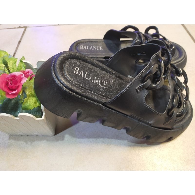 BALANCE SENDAL SELOP WEDGES WANITA KARET JELLY