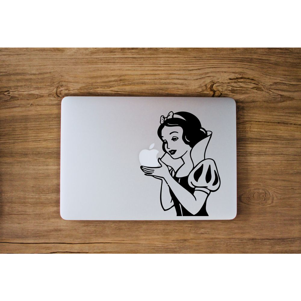Stiker Disney Snow White Holding Apple - Laptop Decal Macbook Sticker