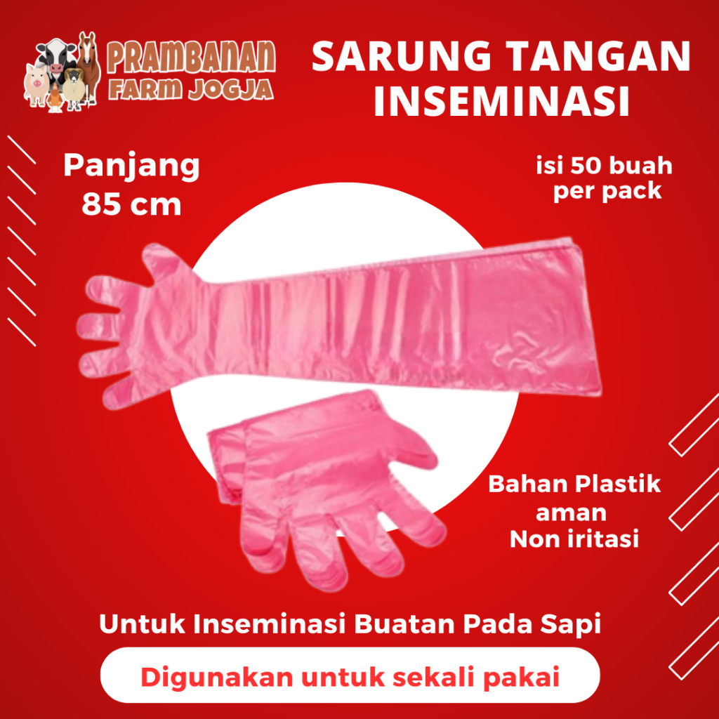 Plastik Glove IB 5 Jari Sarung Tangan IB Plastik Inseminasi Buatan