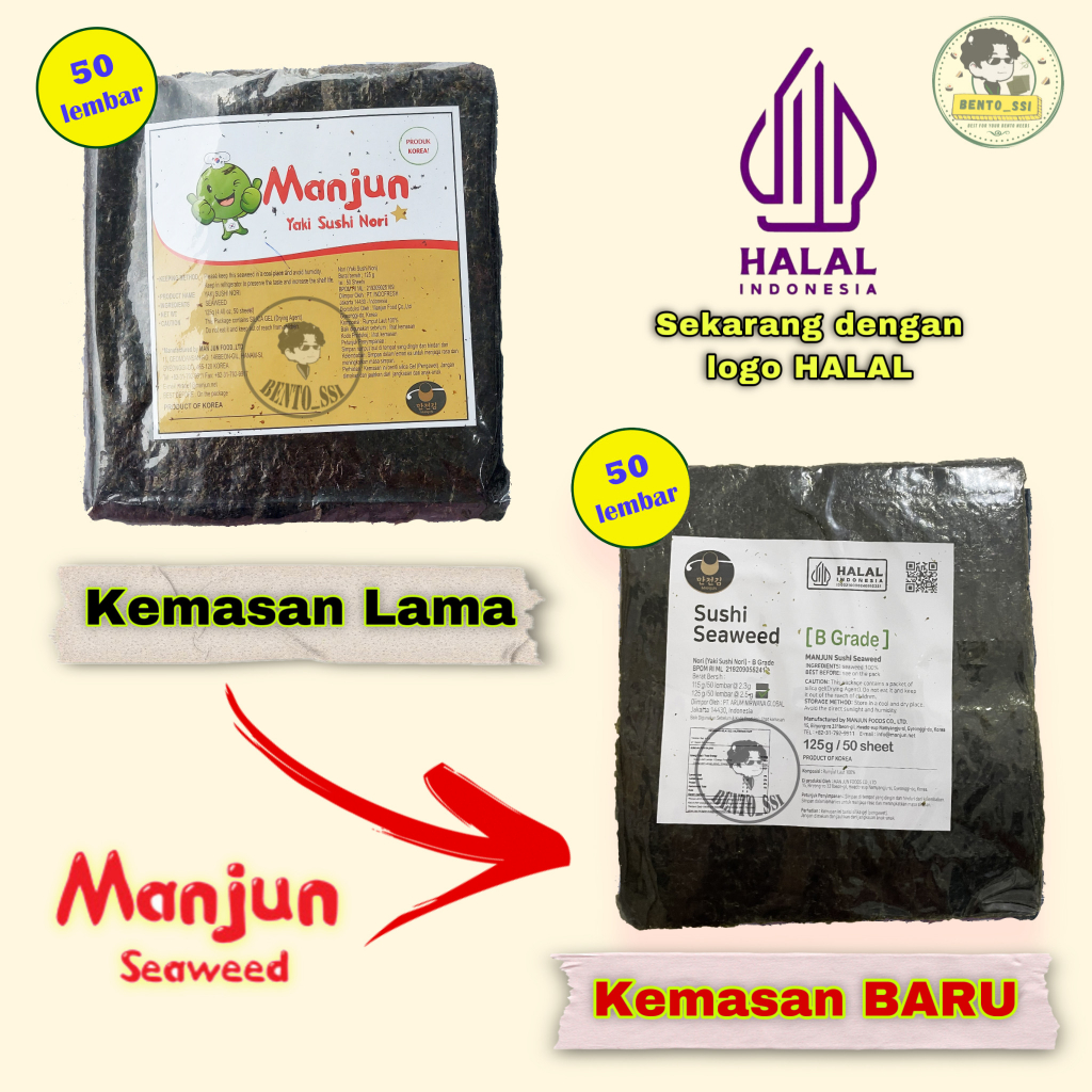 

Manjun Nori 50 lembar Yaki Sushi Seaweed