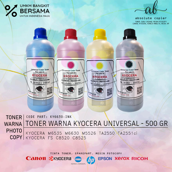 Toner Kyocera Printer Warna M 6535 6630 5526 TA 2550 2551 8520 8525 Full Colour Universal CMYK Origi