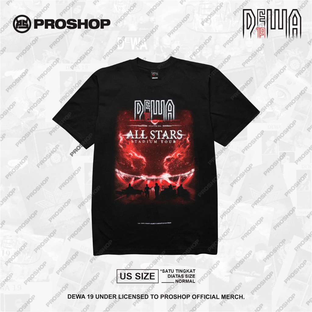 TOP Proshop | All Star Stadium Dewa 19 Tshirt | Kaos Pria Kaos Distro | Hitam